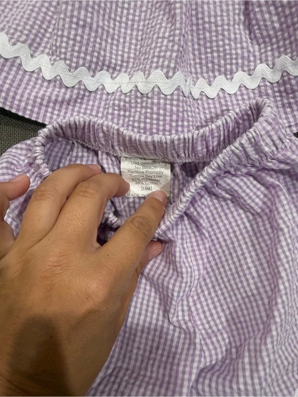 Stitchy Fish Lavender Seersucker Dress - Lavender